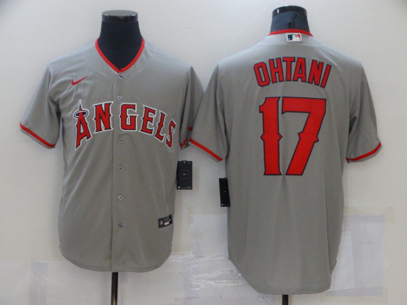 Men Los Angeles Angels #17 Ohtani Grey Game 2021 Nike MLB Jerseys->los angeles angels->MLB Jersey